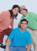 Load image into Gallery viewer, Knitted Basic Crochet Polo Shirt in Electric Blue