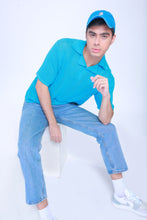 Load image into Gallery viewer, Knitted Basic Crochet Polo Shirt in Electric Blue