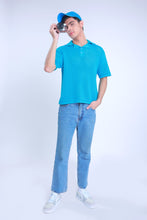Load image into Gallery viewer, Knitted Basic Crochet Polo Shirt in Electric Blue