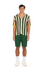 Load image into Gallery viewer, Knitted Crochet Polo Shirt in Vertical Stripes