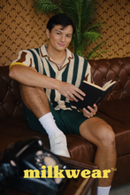 Load image into Gallery viewer, Knitted Crochet Polo Shirt in Vertical Stripes