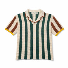 Load image into Gallery viewer, Knitted Crochet Polo Shirt in Vertical Stripes