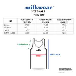Milk Tank Top in Black, Off-White, Green & Blue