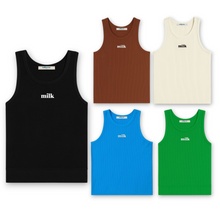 Load image into Gallery viewer, Milk Ribbed Tank Top in Black, Off-White, Brown, Green & Blue