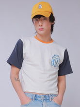 Load image into Gallery viewer, Cropped Color Block Tee