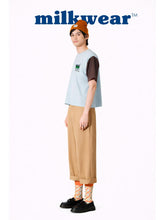 Load image into Gallery viewer, Matcha Club Color‑Block Cropped Tee – Relaxed Fit