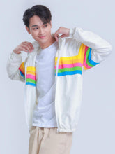 Load image into Gallery viewer, Rainbow Windbreaker Jacket in Off-White