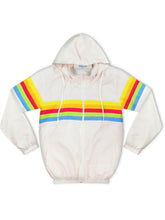 Load image into Gallery viewer, Rainbow Windbreaker Jacket in Off-White