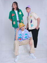 Load image into Gallery viewer, Graphic Patch Polo Shirt - Peach & Eggplant