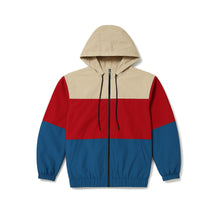 Load image into Gallery viewer, Tri-Color Zip-Front Windbreaker Jacket