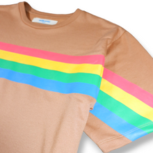 Load image into Gallery viewer, PRIDE | Rainbow Chest Cropped Striped Tee