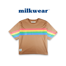 Load image into Gallery viewer, PRIDE | Rainbow Chest Cropped Striped Tee
