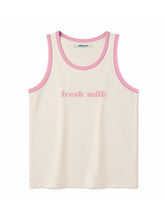 Load image into Gallery viewer, Milk Graphic Ringer Tank Top – Almond, Soy, Oat, Fresh