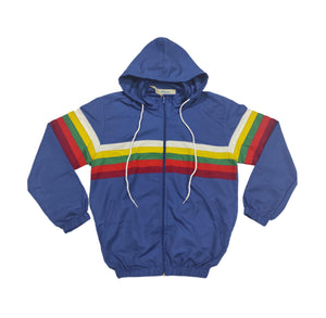 Rainbow Windbreaker Jacket in Blue