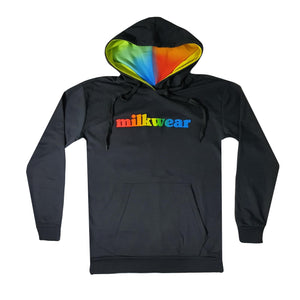 Pullover Jacket with Rainbow Print & Hood