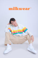 Load image into Gallery viewer, Rainbow Windbreaker Jacket in Off-White
