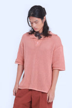 Load image into Gallery viewer, Knitted Basic Crochet Polo Shirt in Nude
