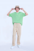 Load image into Gallery viewer, Knitted Basic Crochet Polo Shirt in Pistachio
