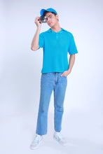 Load image into Gallery viewer, Knitted Basic Crochet Polo Shirt in Electric Blue
