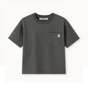 Basic Cropped Tee with Chest Pocket
