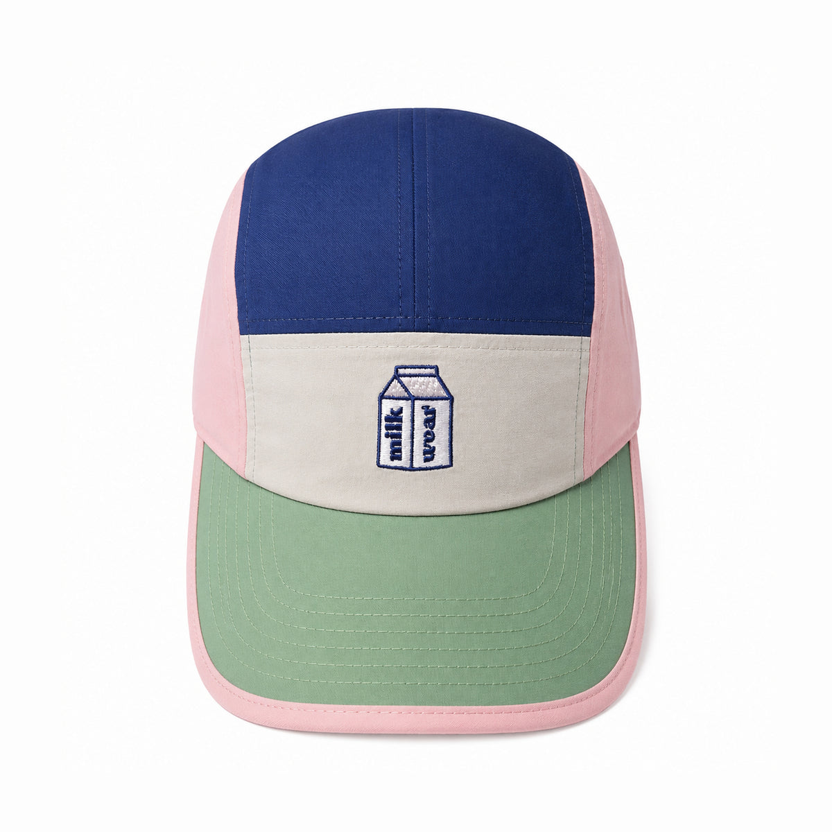 5-Panel Colorblock Nylon Biker Cap