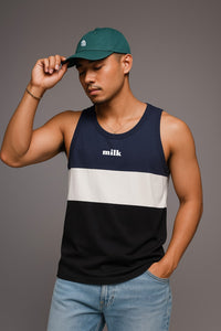 Milk Color Block Tank Top