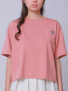 Basic Cropped Tee with Chest Pocket