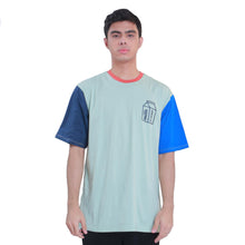 Load image into Gallery viewer, Color-Block Oversized Tee with Logo Chest Print
