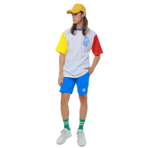 Color-Block Oversized Tee with Logo Chest Print