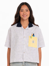 Load image into Gallery viewer, SHIRT - CROPPED CHECKER POLO - DESK BUDDY
