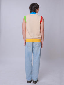 Knitted Color Block Vest