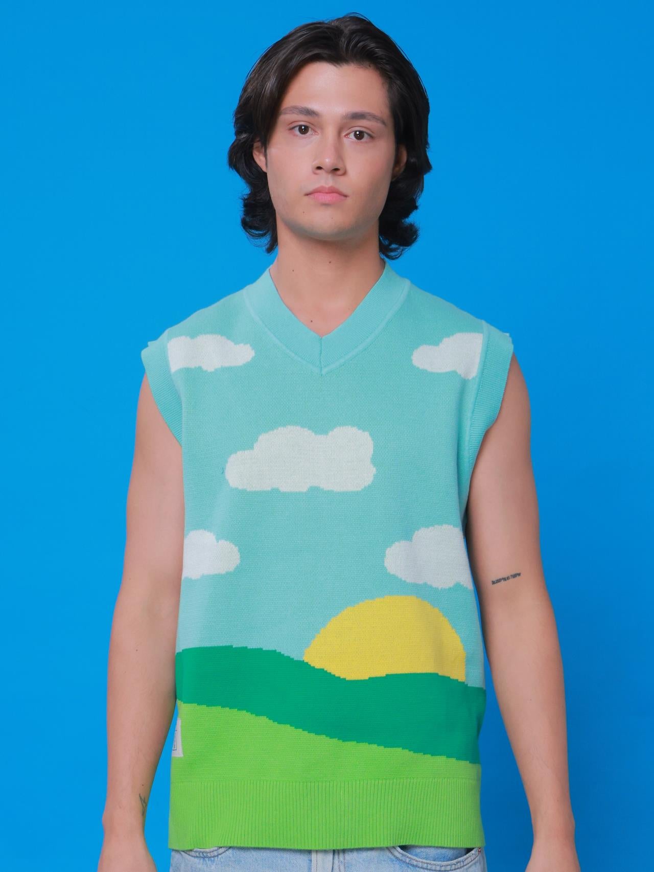 Cloud Landscape Knit Vest – MILKWEARSTORE