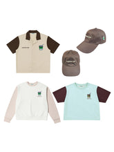 Load image into Gallery viewer, Matcha Club Color‑Block Cropped Tee – Relaxed Fit
