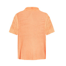Load image into Gallery viewer, Knitted Crochet Polo Shirt in Peach Fuzz
