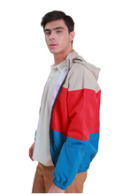 Load image into Gallery viewer, Tri-Color Zip-Front Windbreaker Jacket

