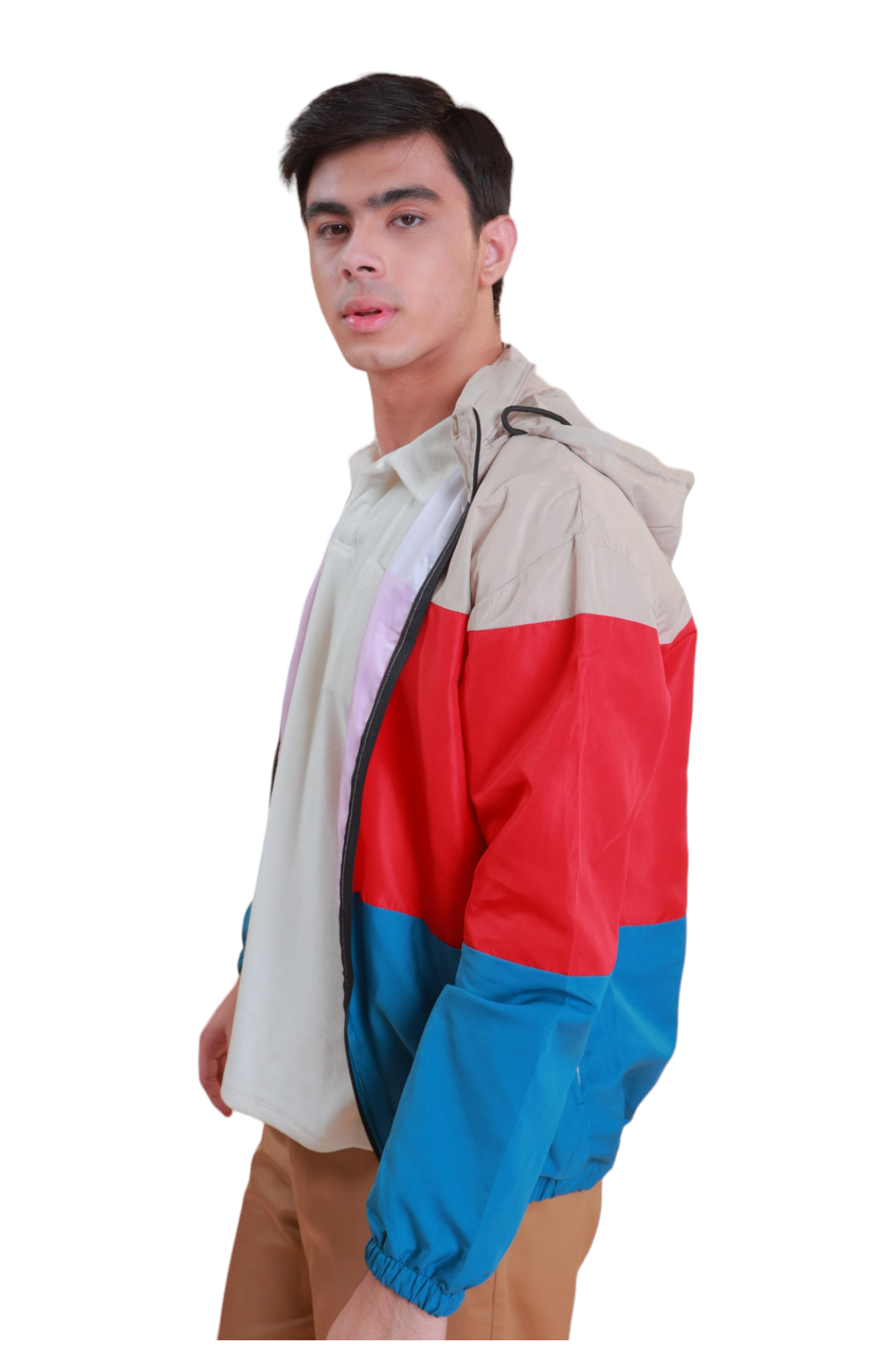 Windbreaker red deals white blue