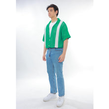 Load image into Gallery viewer, Knitted Crochet Polo Shirt in Green
