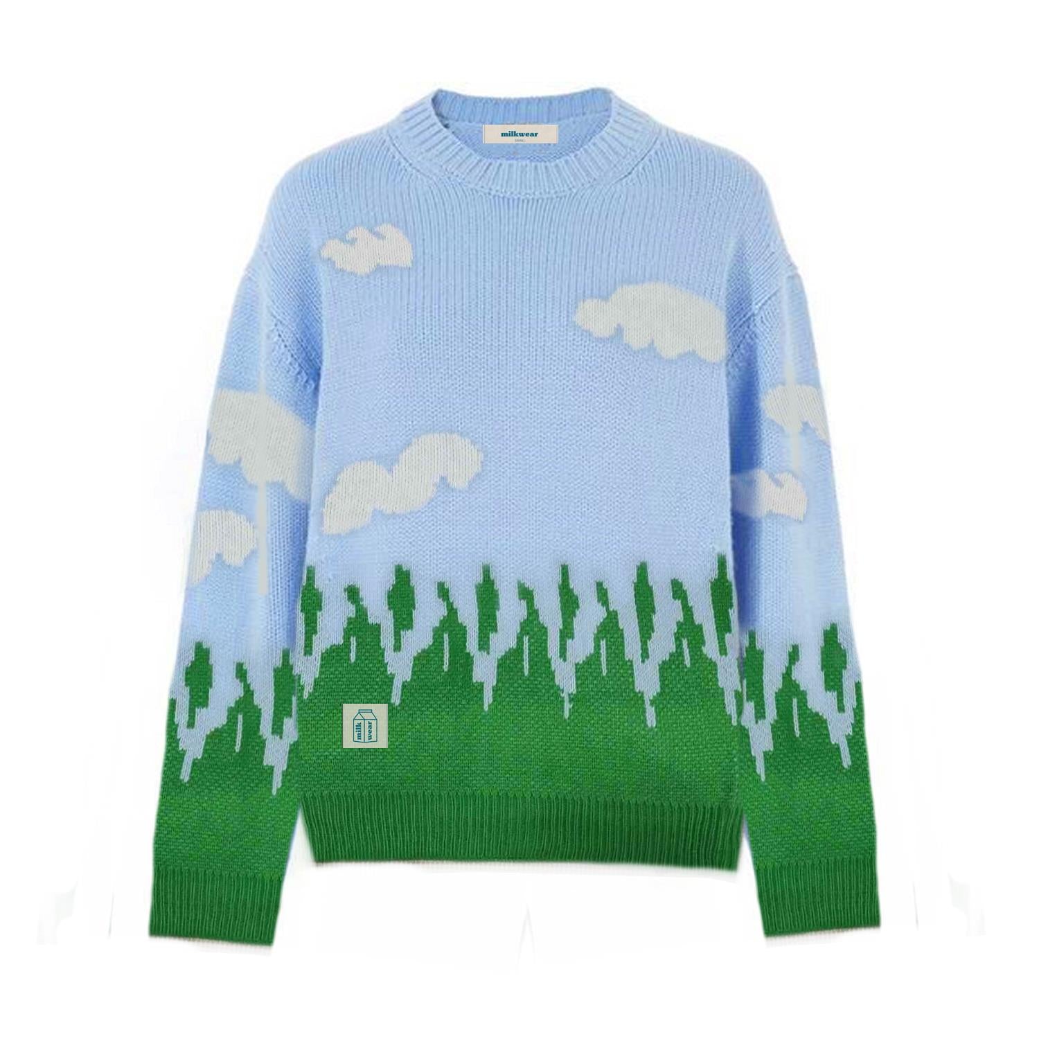 Cloud Printed Sweater – MILKWEARSTORE