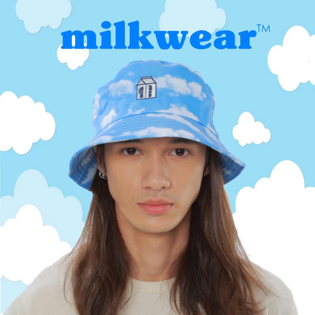 Cloud Bucket Hat with Logo Embroidery