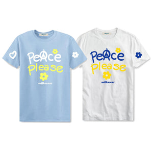 Peace Please Tee in Light Blue