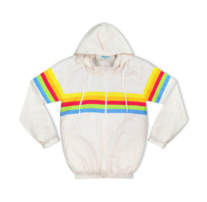 Rainbow Windbreaker Jacket in Off-White